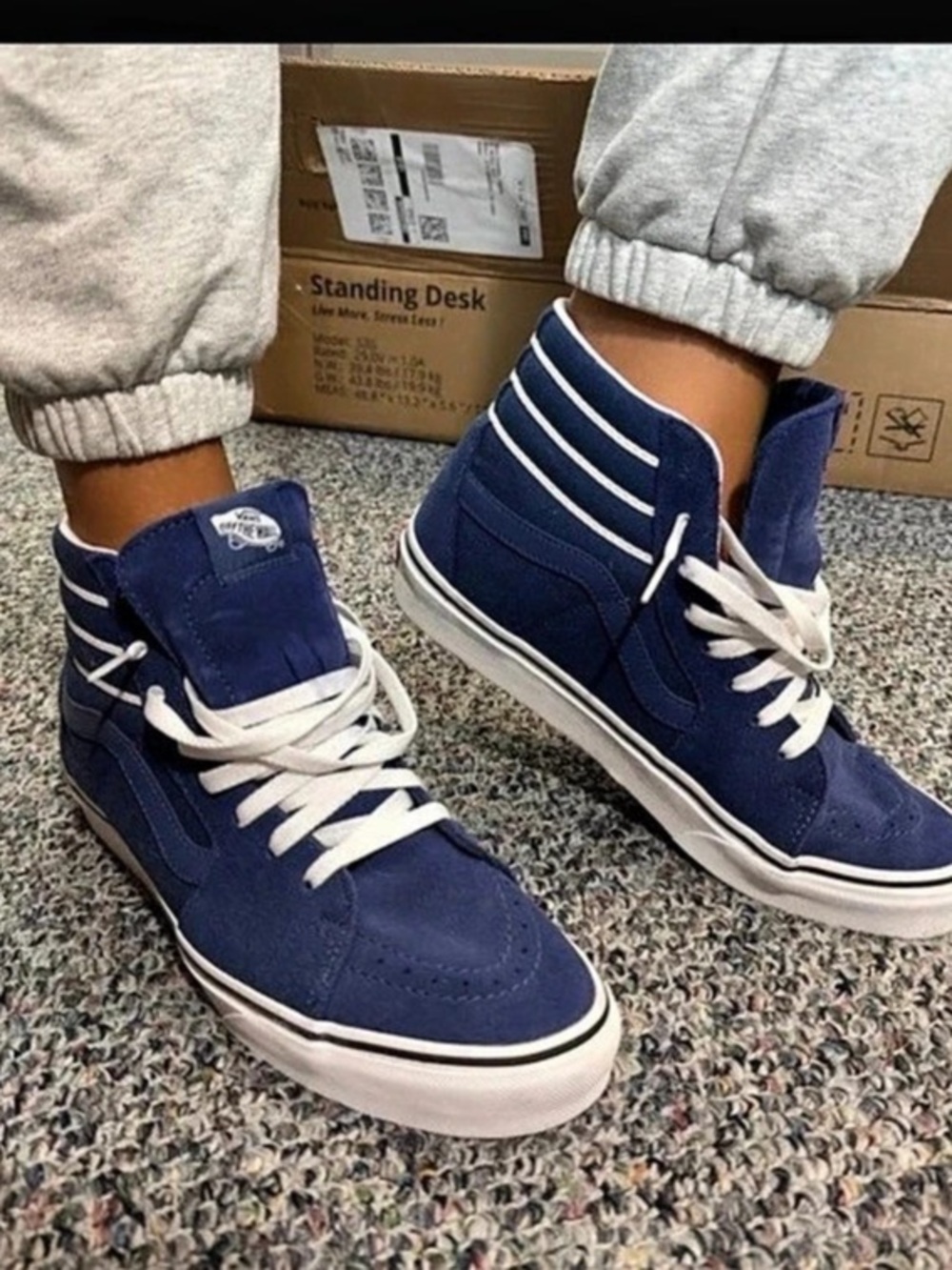 Vans Sk8-Hi High-Top Sneakers Blue & White US 8.5